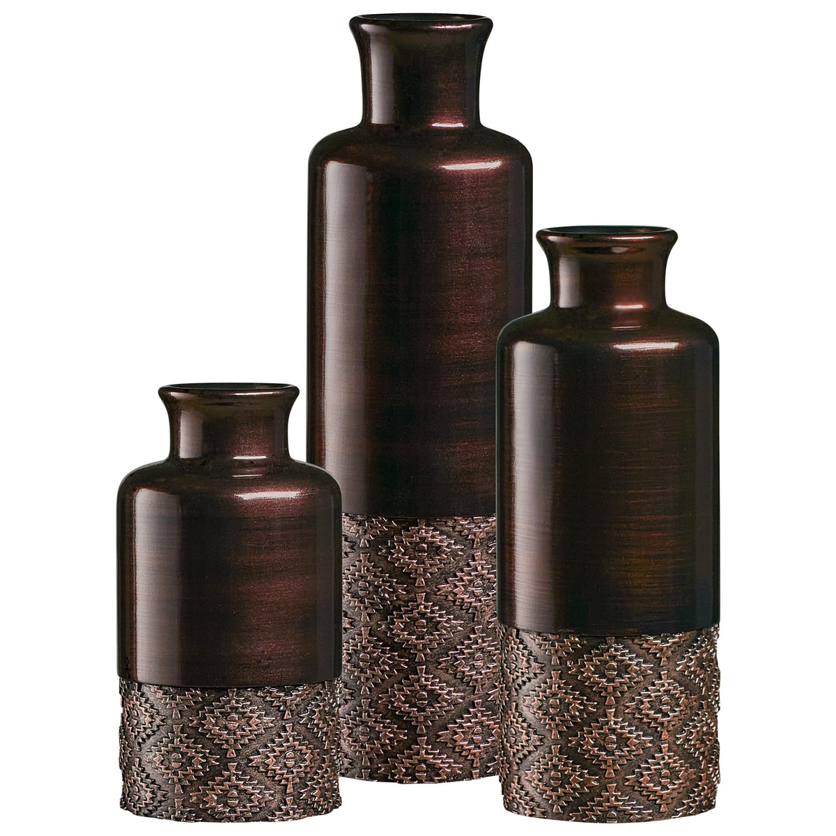 Creative Scents Dublin Brown Vases – Set of 3