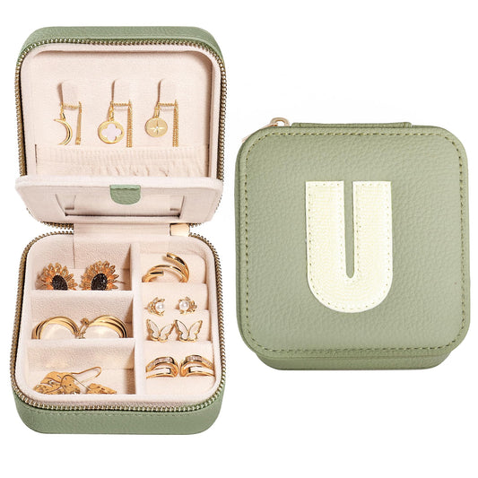 S.Leaf Initial Travel Jewelry Case | Personalized Jewelry Organizer