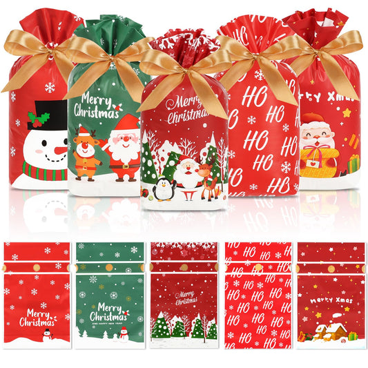 50pc Christmas Treat Bags with Drawstring