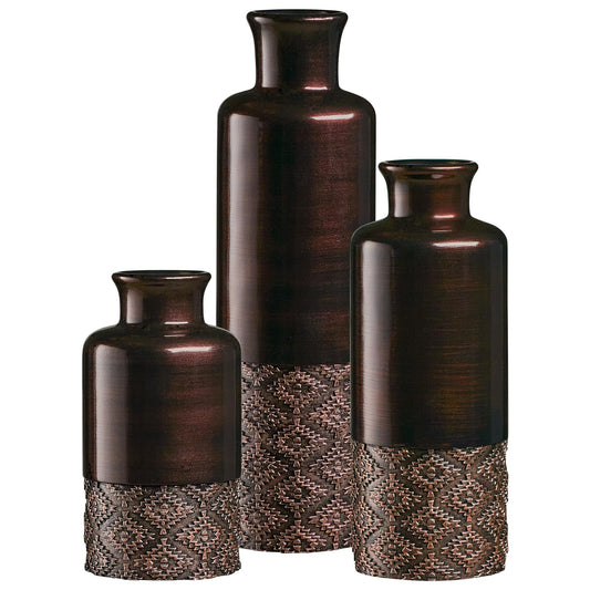 Creative Scents Dublin Brown Vases – Set of 3